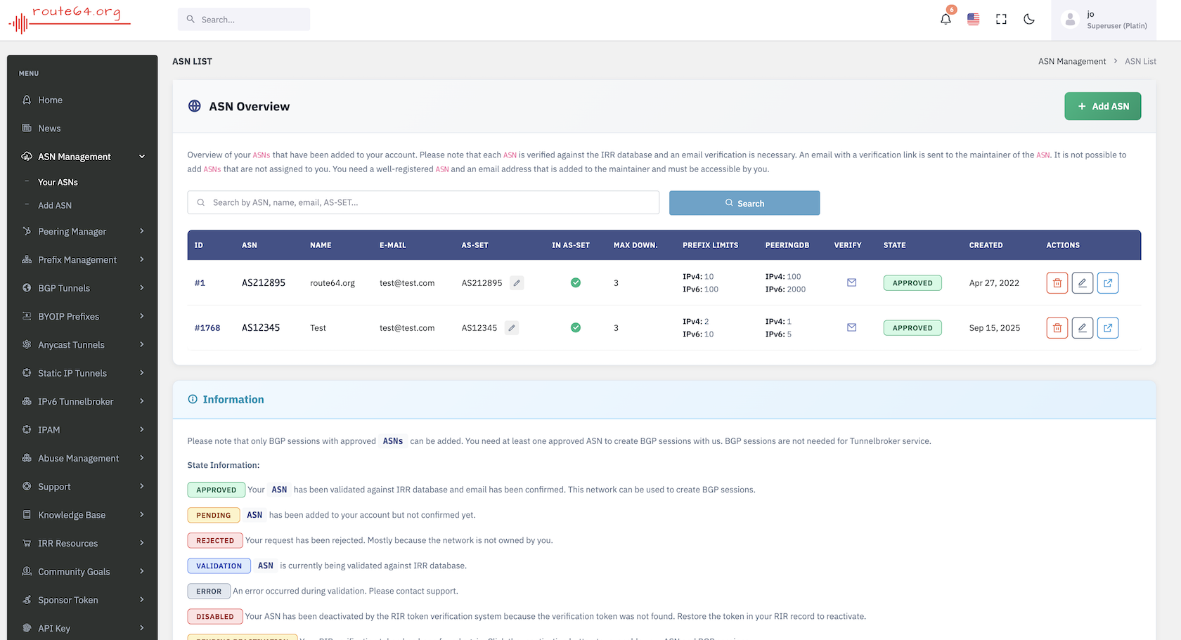 ASN Management